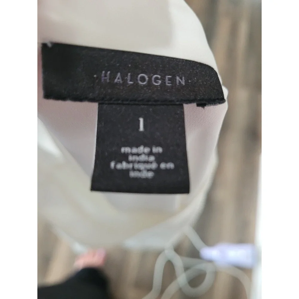 Halogen Womens White Mock Neck Keyhole Back Sleeveless Blouse‎ Plus Size 1 #22